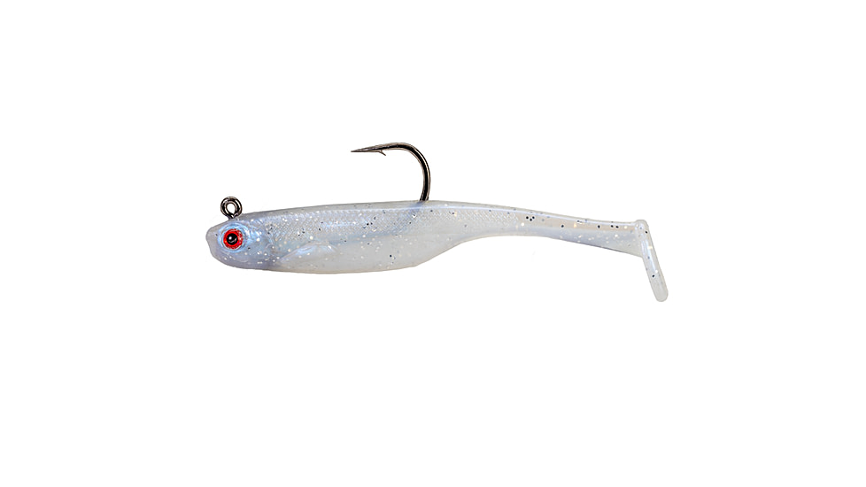 Strike King Homing Minnow Softbait, 3 pack, 2.5in, 1/4oz, Pearl, 12-36122