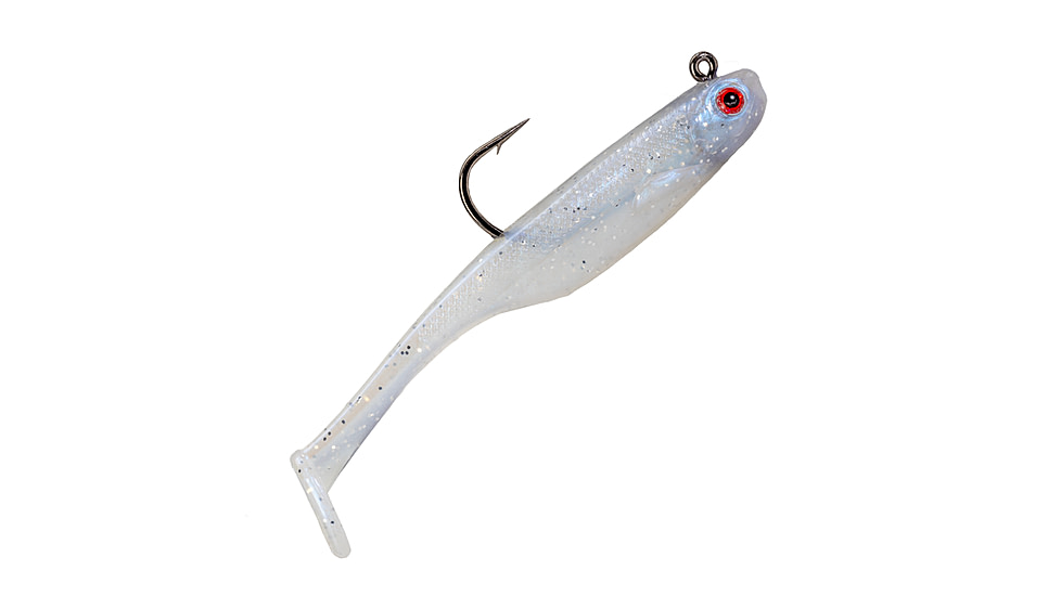 Strike King Homing Minnow Softbait, 3 pack, 2.5in, 1/4oz, Pearl, 12-36122