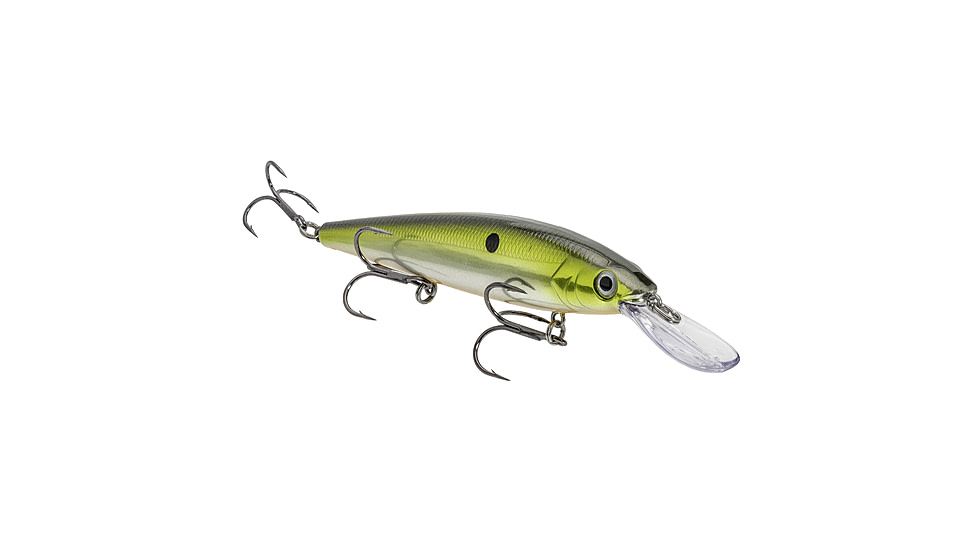 Strike King KVD Sinking Deep Jerkbait Fishing Lure, Weight Transfer System, 4 3/4in, 3/5oz, Slow Sinking, SZ 2 and 4 Mustad Triple Grip Treble Hooks, Silver Tennessee Shad, HCKVDJ300DS-685