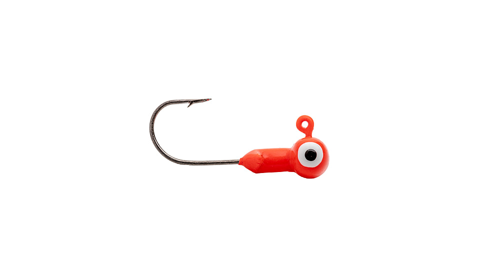 Strike King Mr. Crappie Sausage Head Jig Head, 25 Pack, Flo Red, 1/16oz, MRCSH25P116-578