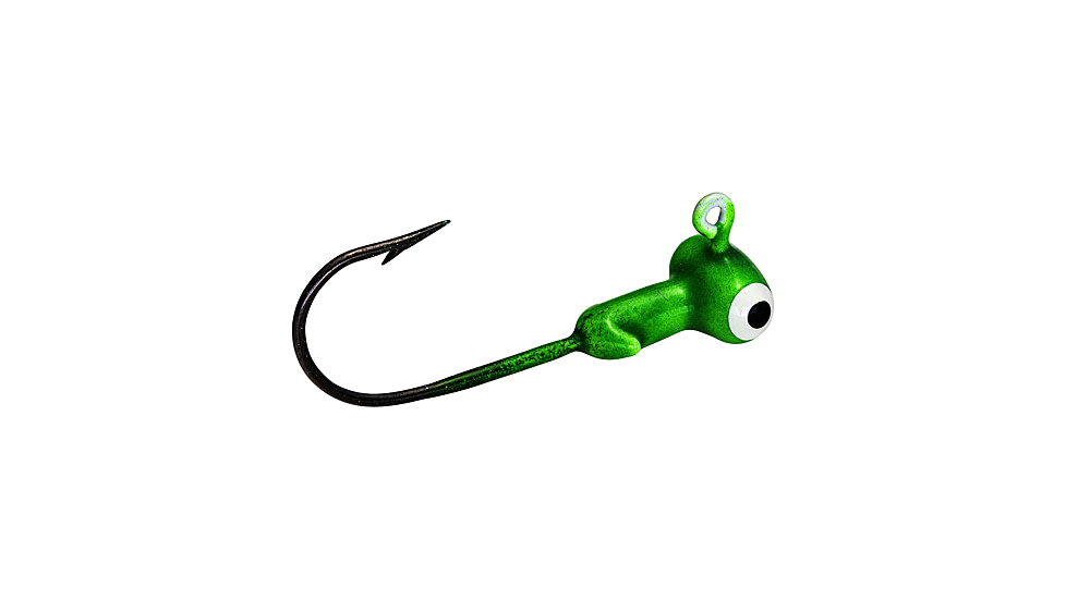 Strike King Mr. Crappie Sausage Head Jig Head, 25 Pack, Limetreuse, 1/8oz, MRCSH25P18-93