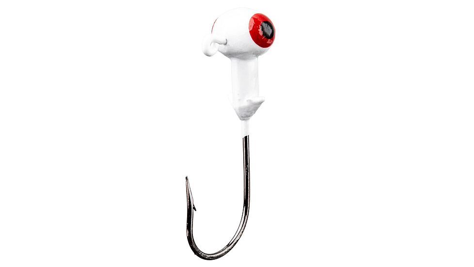 Strike King Mr. Crappie Sausage Head Jig Head, 25 Pack, Refrigerator White, 1/8oz, MRCSH25P18-199