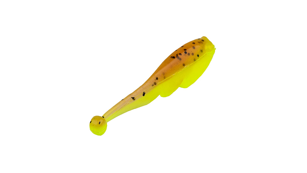 Strike King Mr. Crappie Teen-Zee Fry Swimbait, Pumpkin with Chartreuse Tail, 5/8in, MRCTZFRY-48