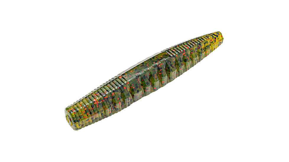 Strike King KVD Perfect Plastics Ned Ocho, Soft Plastic Worm Fishing Lure, Watermelon Seed w/ Red Flake, 2 1/2in, 9-Pack, NOCHO-18, NOCHO-18