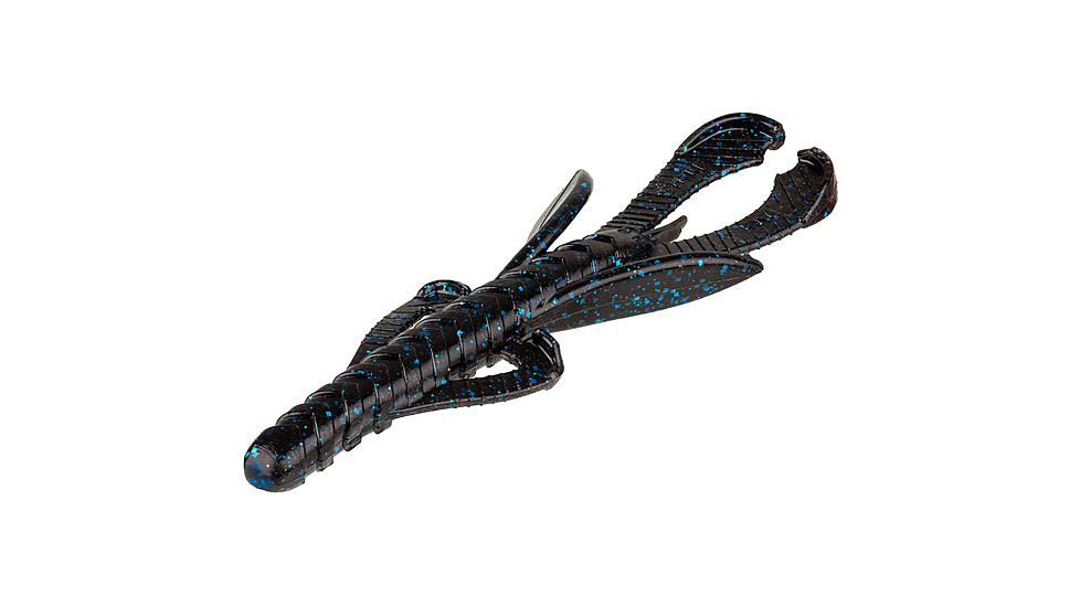 Strike King Rage Hawg Softbait, 6 pack, 5in, Black/Blue, 12-36077