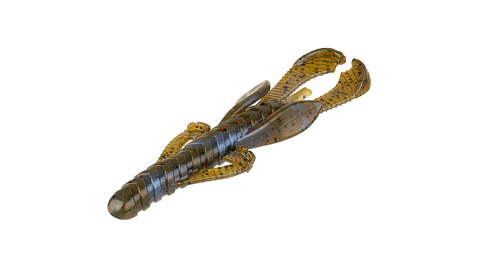 Strike King Rage Hawg Softbait, 6 pack, 5in, Blue Craw Red Flake, 12-36079