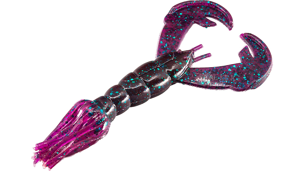 Strike King Rage Luau Craw Fishing Lure, Skirted Soft Plastic Grub, Craw Imitation, High Claws and Skirt, Patented Rage Flange, 4in, 7-Pack, Junebug, RGLCRW-42