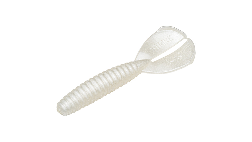 Strike King Rage Twin Tail Menace Fishing Lure, Soft Plastic Grub, Pearl, 3 1/2in, 8-Pack, RGTTMG-84, RGTTMG-84