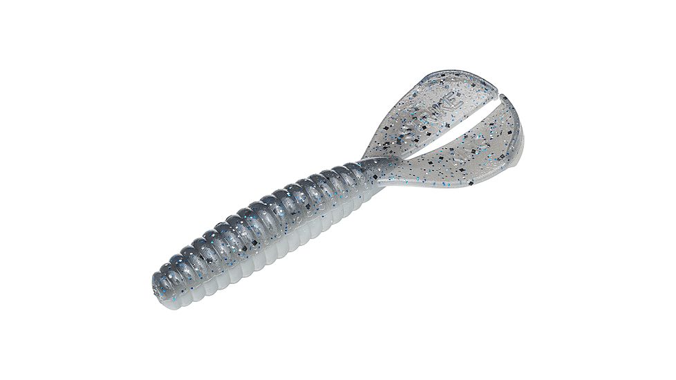 Strike King Rage Twin Tail Menace Fishing Lure, Soft Plastic Grub, Smokey Shad, 3 1/2in, 8-Pack, RGTTMG-57, RGTTMG-57