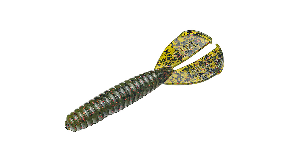 Strike King Rage Twin Tail Menace Fishing Lure, Soft Plastic Grub, Watermelon Seed w/ Red Flake, 3 1/2in, 8-Pack, RGTTMG-18, RGTTMG-18