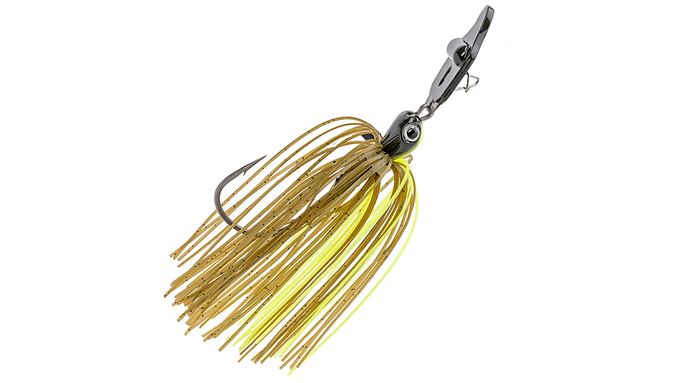 Strike King Rattling Thunder Cricket Bladed Jig, 1/2oz, 2.5in, Green Pumpkin Chartreuse, 12-36320