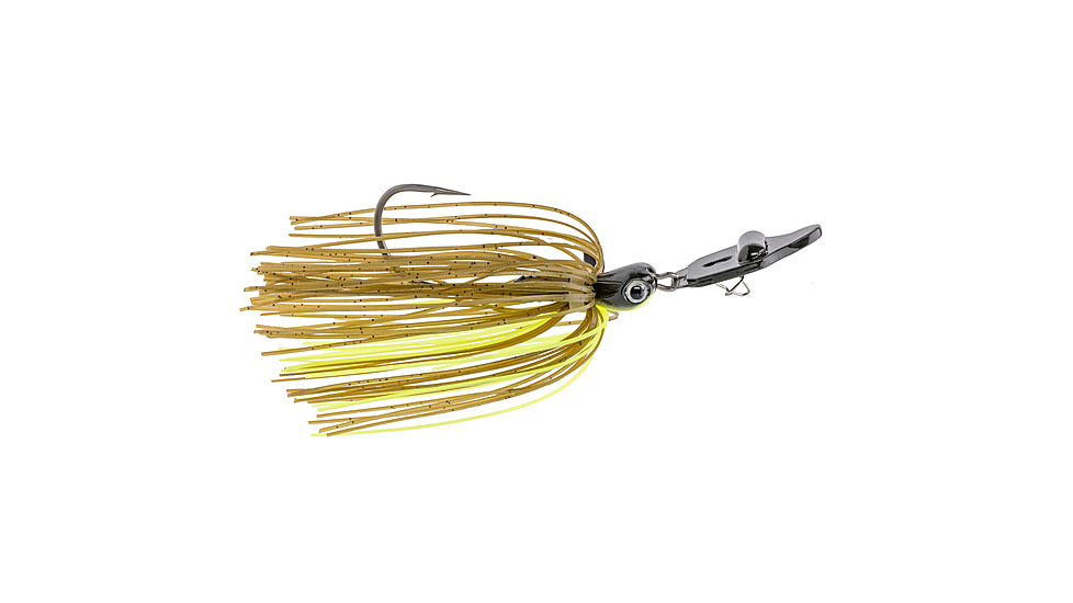 Strike King Rattling Thunder Cricket Bladed Jig, 1/2oz, 2.5in, Green Pumpkin Chartreuse, 12-36320