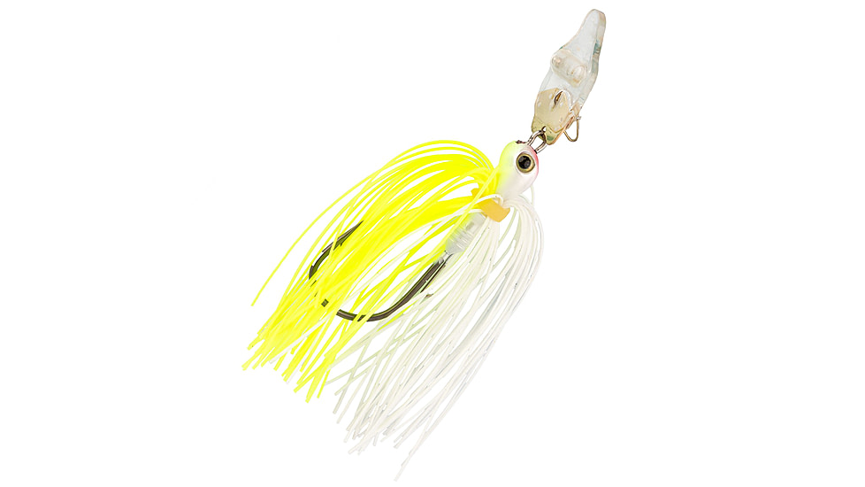 Strike King Rattling Thunder Cricket Bladed Jig, 3/8oz, 2.5in, Chartreuse White, 12-36303