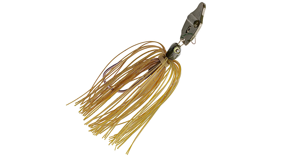 Strike King Rattling Thunder Cricket Bladed Jig, 3/8oz, 2.5in, Green Pumpkin, 12-36304