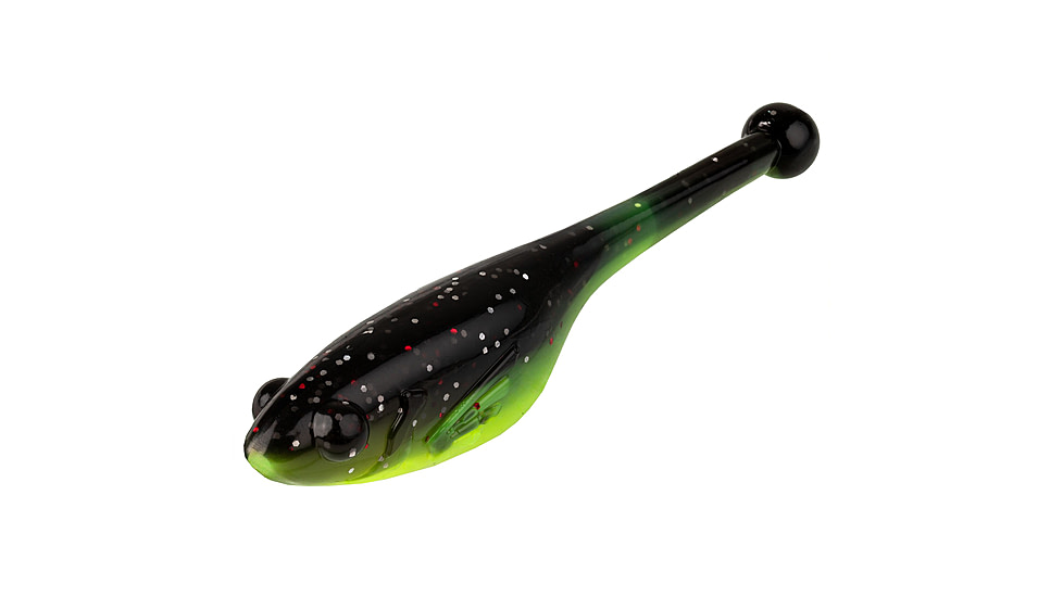 Strike King Shadpole XL Softbait, 10 pack, 2.5in, Tuxedo Black Chartreuse, 12-36410