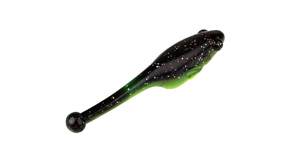Strike King Shadpole XL Softbait, 10 pack, 2.5in, Tuxedo Black Chartreuse, 12-36410