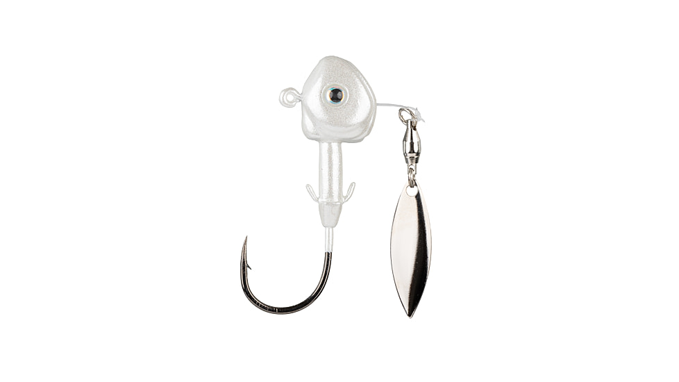 Strike King Tour Grade FluoroSpin Spinnerbait, Pearl, 1/8oz, TGFS18-84