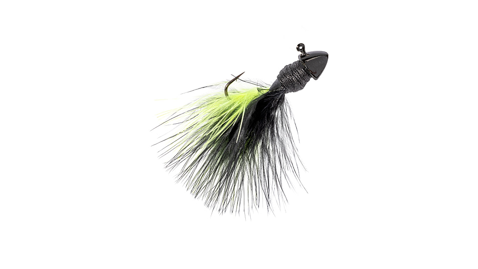 Strike King Tour Grade Hair Jig - 2PK, Black Chartreuse, 3/32oz, TGHJ332-200