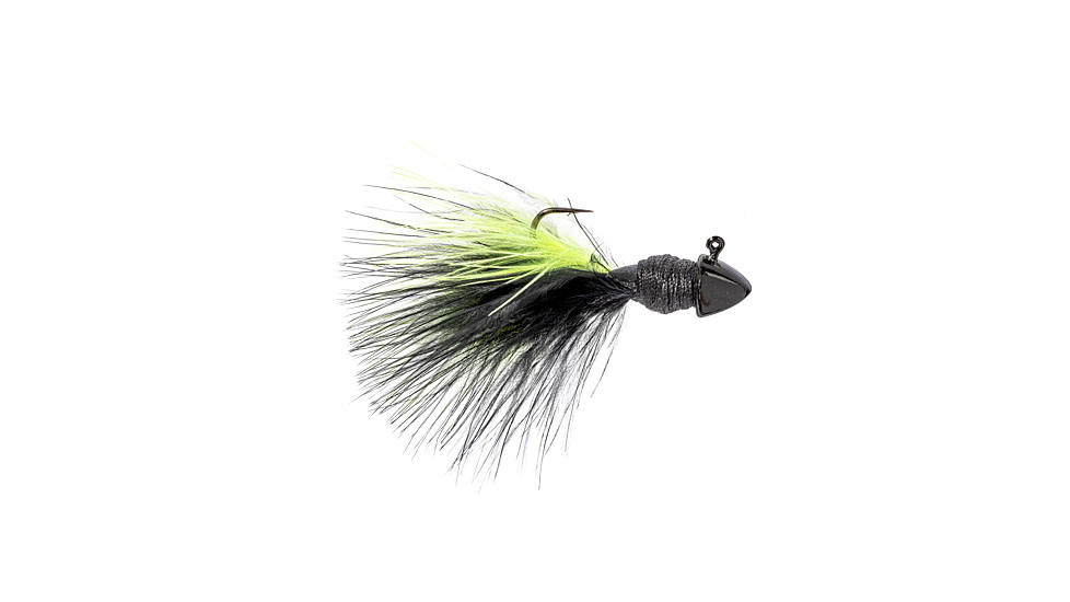Strike King Tour Grade Hair Jig - 2PK, Black Chartreuse, 3/32oz, TGHJ332-200