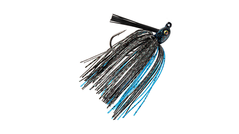 Strike King Tour Grade Tungsten Compact Swim Jig, Pro Black/Blue, 1/4oz, TGTSJ14-316
