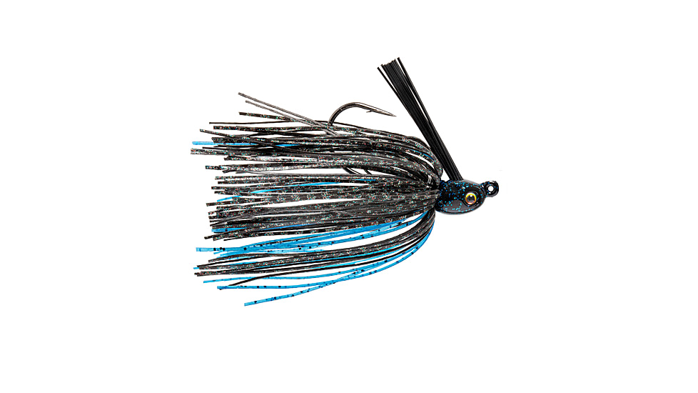 Strike King Tour Grade Tungsten Compact Swim Jig, Pro Black/Blue, 1/4oz, TGTSJ14-316