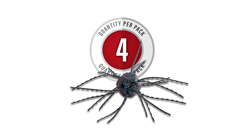 Strike King Tumbleweed Salted Softbait, 4 pack, 3in, Black/Blue, 12-36259