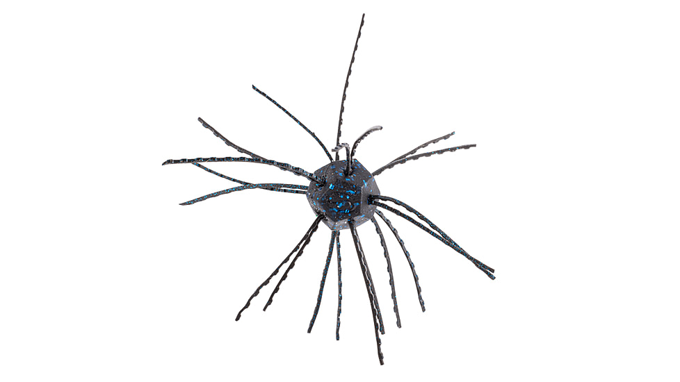 Strike King Tumbleweed Salted Softbait, 4 pack, 3in, Black/Blue, 12-36259