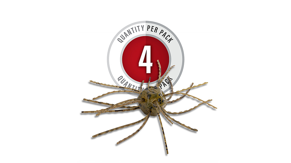 Strike King Tumbleweed Salted Softbait, 4 pack, 3in, Green Pumpkin, 12-36258