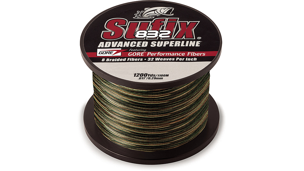 Sufix 832 Braid 10lb Line, Camo, 1200 Yds, 660-310CA
