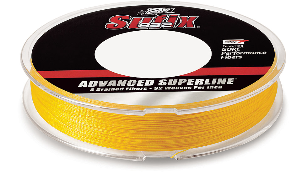 Sufix 832 Braid 6lb Line, Hi-Vis Yellow, 300 Yds, 660-106Y