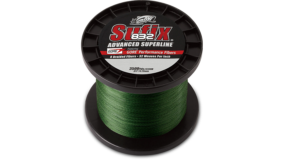 Sufix 832 Braid 6lb Line, Low-Vis Green, 3500 Yds, 660-406G