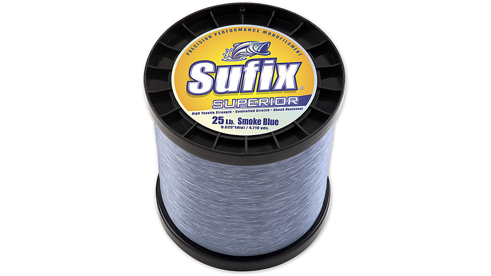 Sufix Superior Monofilament Line 40lb 1485yd Smoke Blue 1lb Spool, 646-640