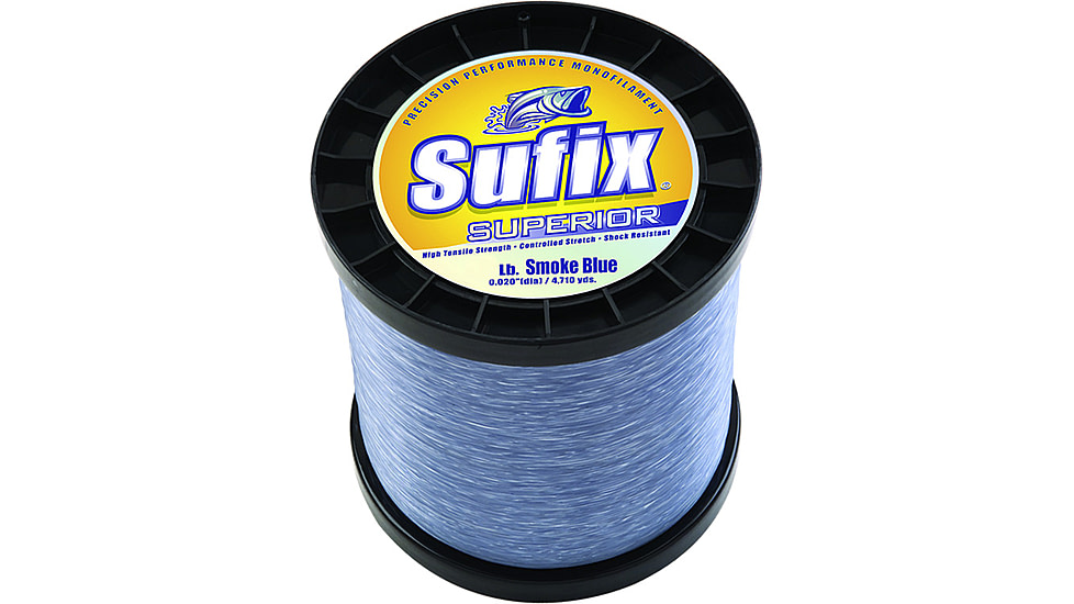 Sufix Superior Monofilament Line 50lb 2405yd Smoke Blue 2.2lb Spool, 647-950