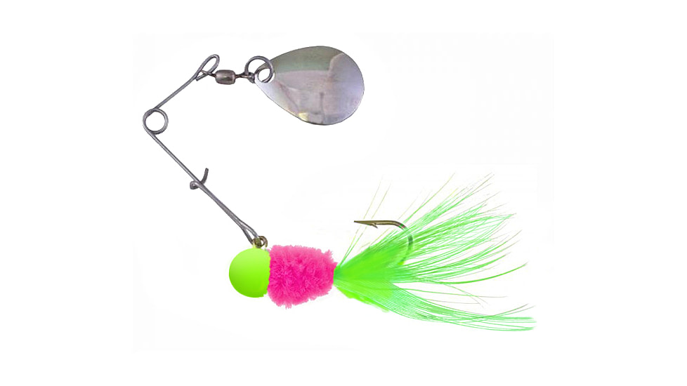 Team Crappie Spin Caller w/1 Spare Body, Chartreuse/Pink Electric Chicken, 1/16oz, SPD2-738