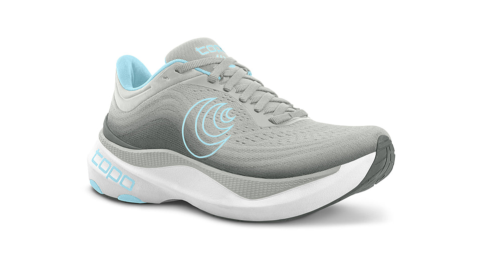 Topo Athletic Aura Max Cushion Stability Road Shoes - Womens, Grey/Blue, 7.0 US, W080-070-GRYBLU