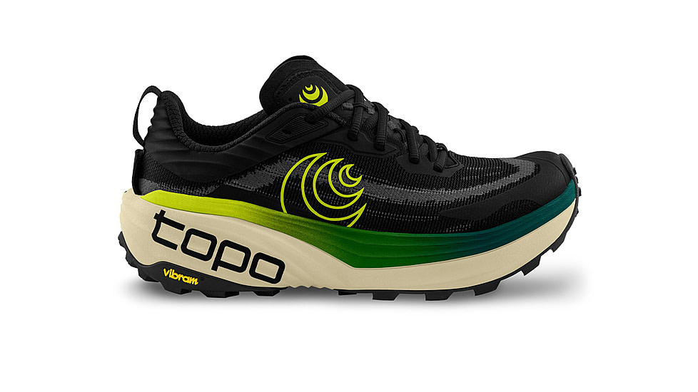 Topo Athletic Vista Trail Running Shoes - Mens, Black/Lime, 8.0 US/Wide, M088-080W-BLKLIM