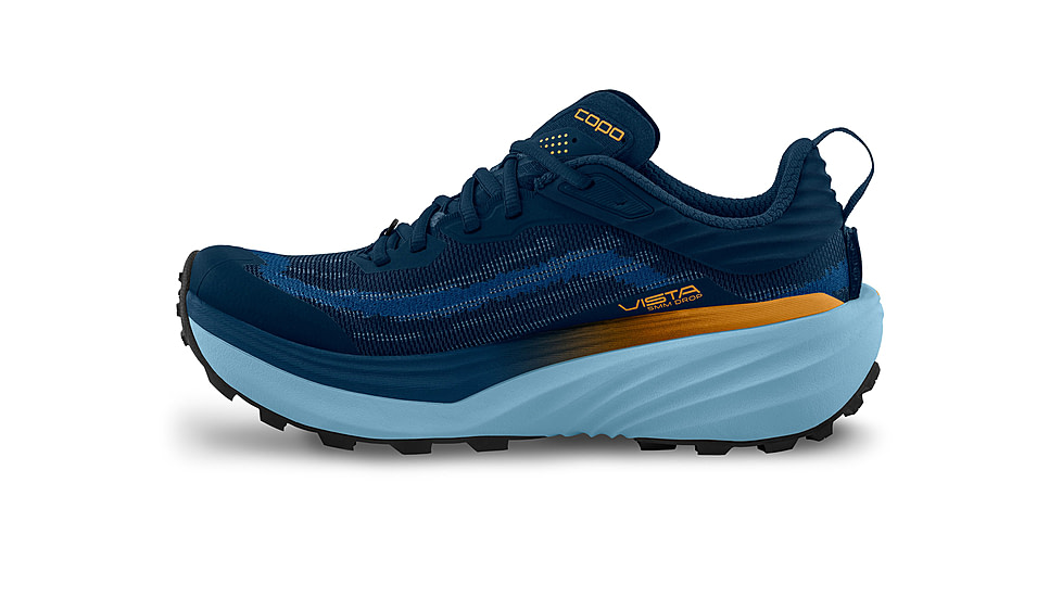 Topo Athletic Vista Trail Running Shoes - Mens, Navy/Orange, 11.0 US, M088-110-NAVORG