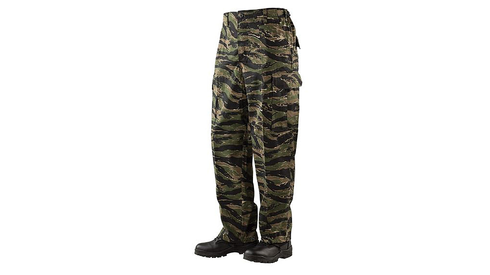 TRU-SPEC BDU Pants, Cotton Ripstop - Men's, Original Vietnam Tiger Stripe, Waist Small, Long, 1593023