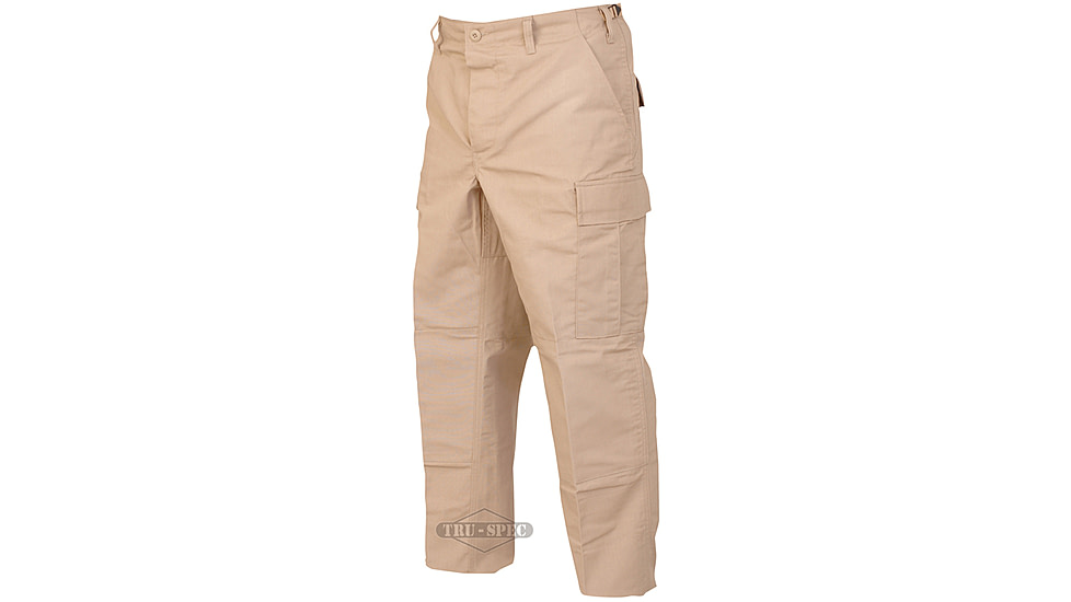 TRU-SPEC BDU 65/36 Poly/Co Rip Pants - Men's, Khaki, Large, Regular, 1314005
