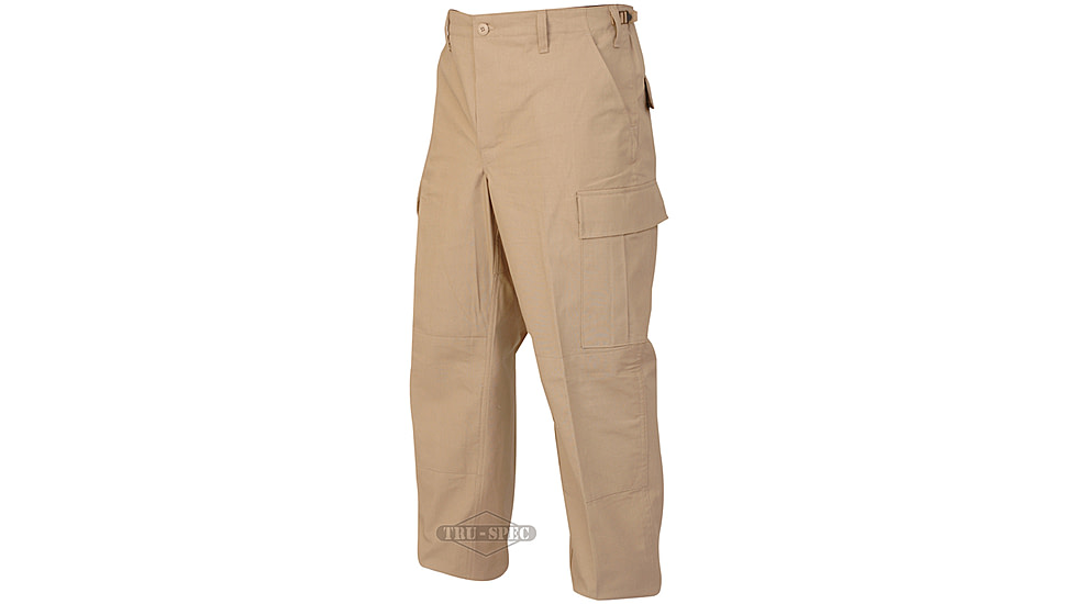 TRU-SPEC BDU Pants, Cotton Ripstop - Men's, Khaki, Waist 36-38 in, Long, 1541025