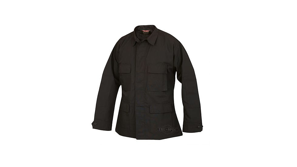 Tru-Spec Polyester-Cotton Ripstop BDU Jacket - Men's, Black, 2XL, Long Length 1320027