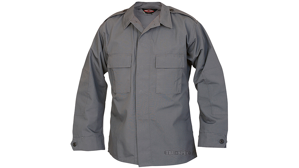 Tru-Spec Tactical Shirt, CHAR GREY PC RS LS, 2xL Long 1376027