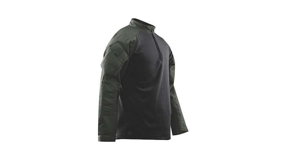 Tru-Spec 2591025: T.R.U. 1/4 Zip Winter Combat Shirt 65/35 Polyester/Cotton Rip-Stop, Olive Drab, Large Long