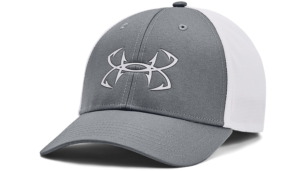 Under Armour Fish Hunter Mesh Cap - Mens, Pitch Gray/White/Mod Gray, Medium/Large, 1376716013M-L