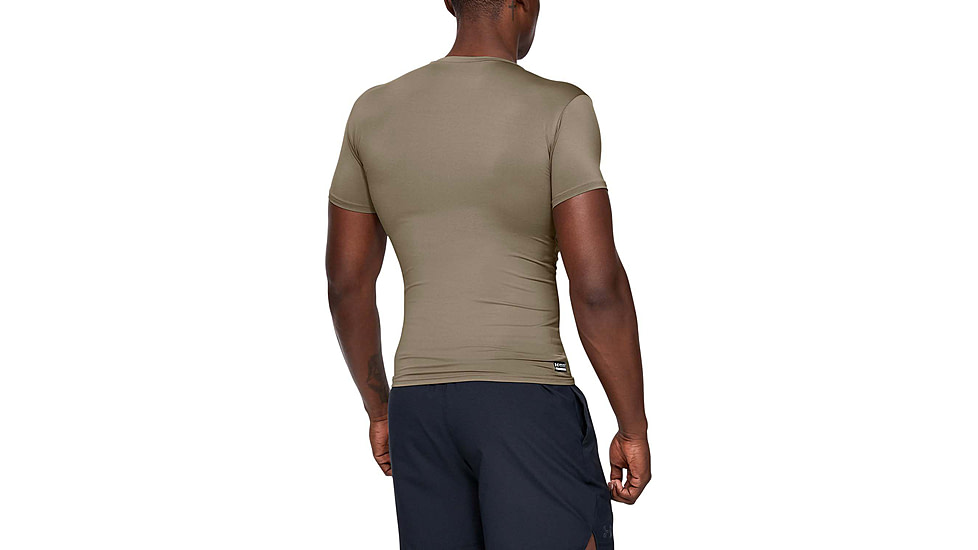 Under Armour Tactical HeatGear Compression Short Sleeve T-Shirt - Mens, Federal Tan, Small, 1216007499SM