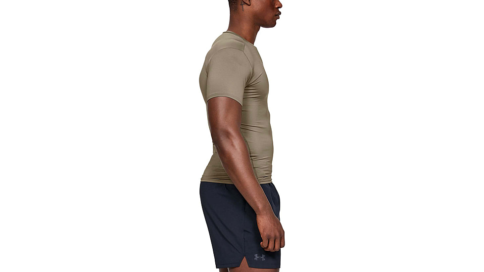 Under Armour Tactical HeatGear Compression Short Sleeve T-Shirt - Mens, Federal Tan, Small, 1216007499SM