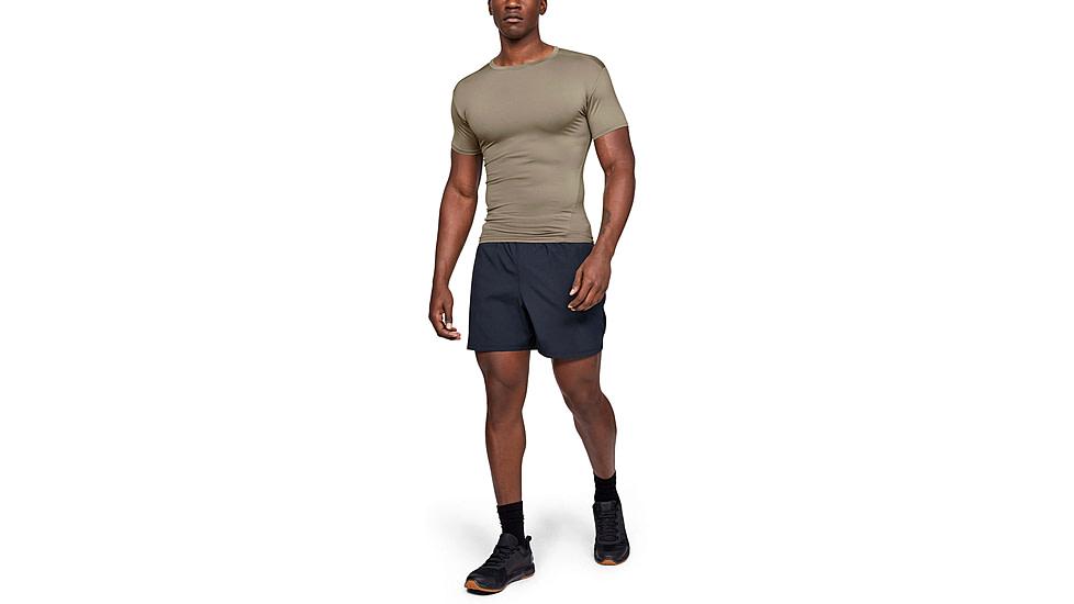 Under Armour Tactical HeatGear Compression Short Sleeve T-Shirt - Mens, Federal Tan, Small, 1216007499SM