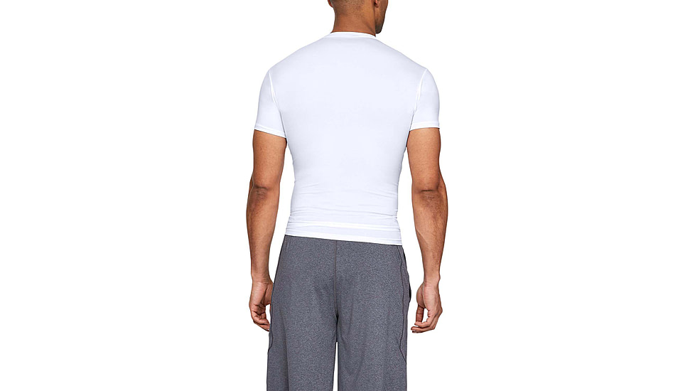 Under Armour Tactical HeatGear Compression Short Sleeve T-Shirt - Mens, White, Large, 1216007100LG