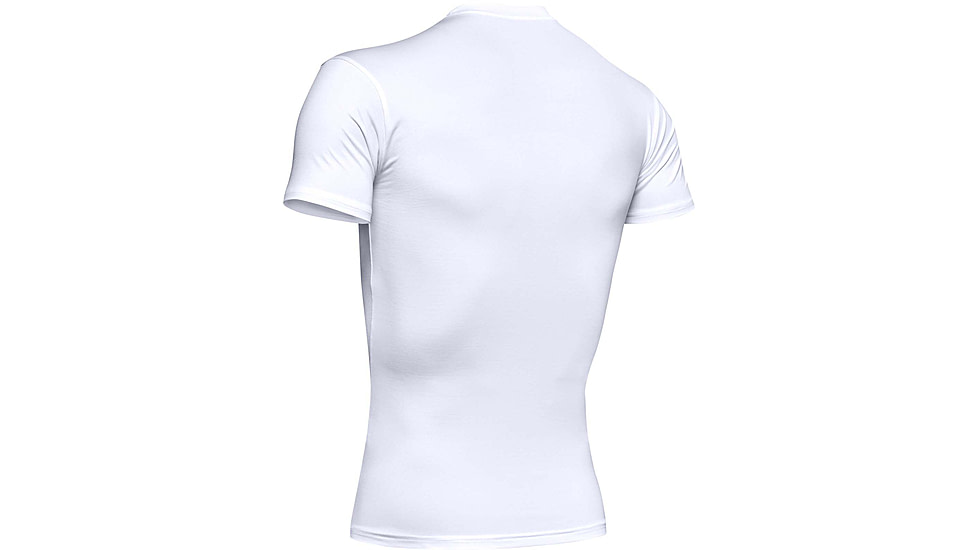 Under Armour Tactical HeatGear Compression Short Sleeve T-Shirt - Mens, White, Large, 1216007100LG