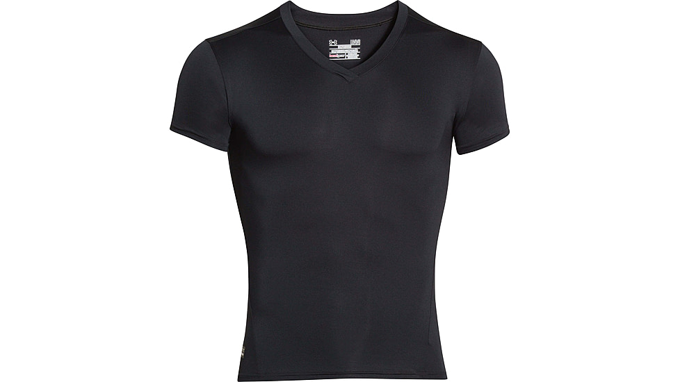 Under Armour Tactical HeatGear Compression V-Neck T-Shirt - Mens, Black, 2X-Large, 12160100012X